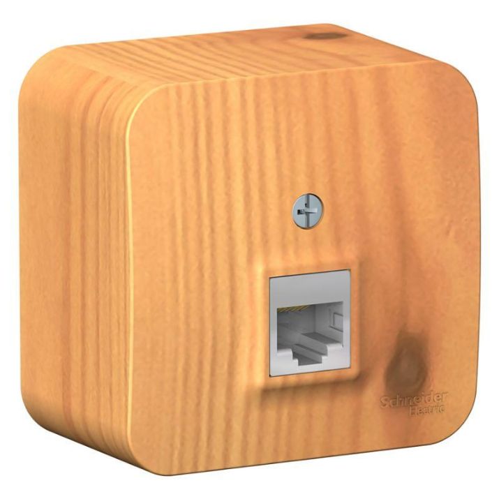 Изображение Розетка компьютерная 1-м ОП Blanca RJ45 кат.5E с изолир. пластиной ясень SE BLNIA045005