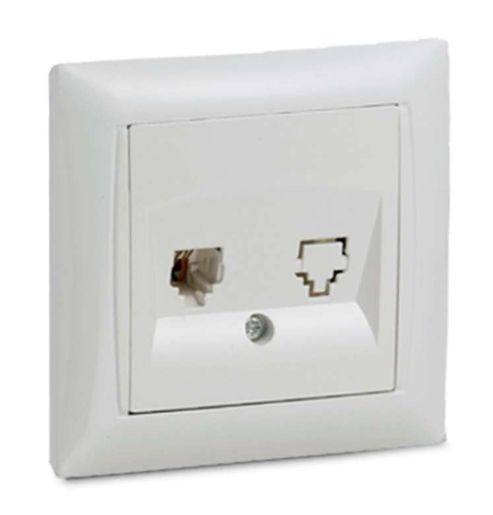 Изображение Розетка телефонная 1-м СП Valenzo 6034 16А IP20 бел. ASD / IN HOME 4690612006420