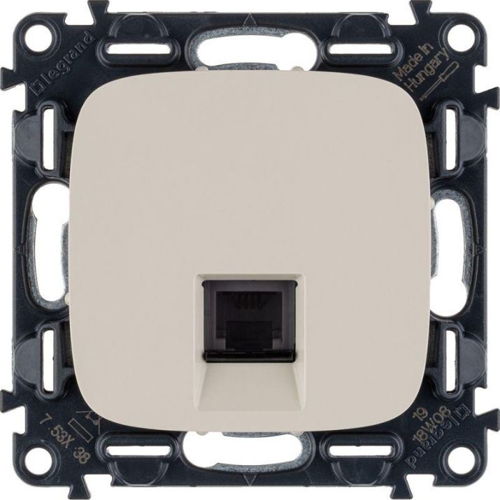 Изображение Розетка телефонная 1-м Valena Allure RJ11 с лицев. панелью механизм сл. кость Leg 753838