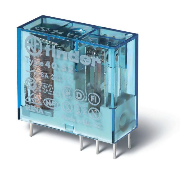 Изображение Реле миниатюрное универсальное 2CO 8А 24В DC FINDER 405290240000
