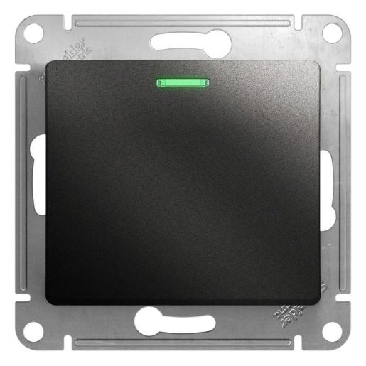 Изображение Переключатель проходной 1-кл. СП Glossa 10А IP20 (сх. 6а) 10AX с подсветкой механизм антрацит SE GSL000763