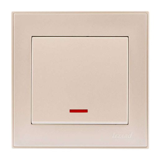 Изображение Выключатель 1-кл. СП Rain IP20 с подсветкой крем. LEZARD 703-0303-111