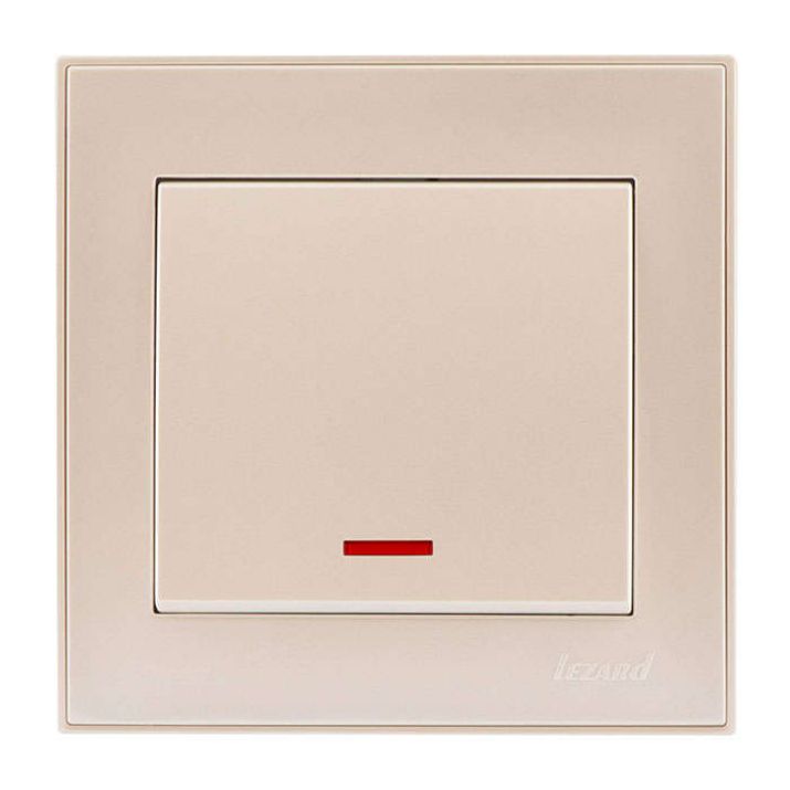 Изображение Выключатель 1-кл. СП Rain IP20 с подсветкой крем. LEZARD 703-0303-111