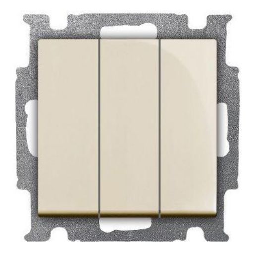 Изображение Выключатель 3-кл. 1п СП Basic 55 16А IP20 250В с клавишей механизм сл. кость ABB 2CKA001012A2158