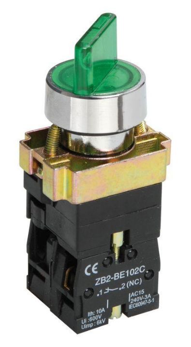 Изображение Переключатель LAY5-BK2365 на 2 полож. 1НО+1НЗ зел. IEK BSW90-BK-2-K06