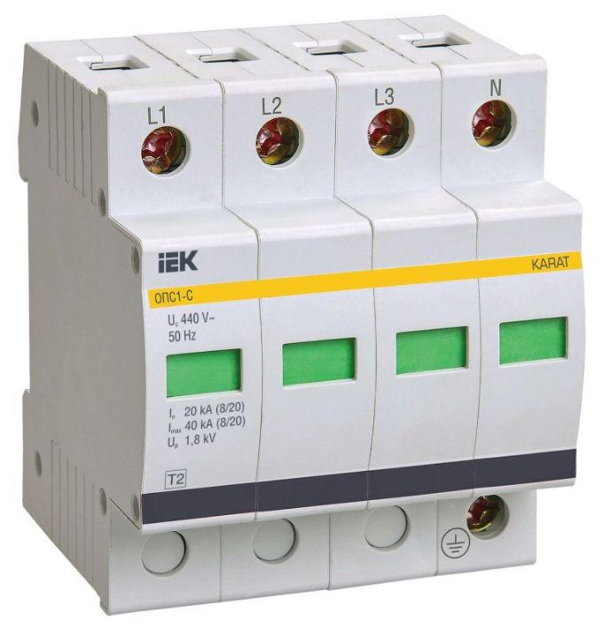 Изображение Ограничитель перенапряжения ОПС1-C 4P IEK MOP20-4-C