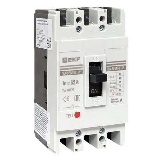 Изображение Выключатель автоматический 3п 63/63А 25кА ВА-99М PROxima EKF mccb99-63-63m