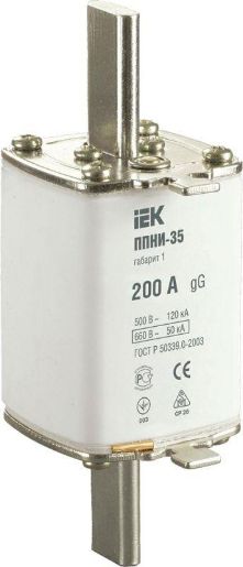 Изображение Вставка плавкая ППНИ-35 200А габарит 1 IEK DPP30-200