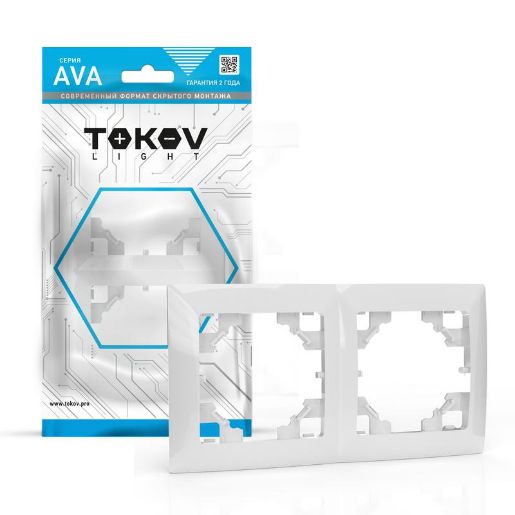 Изображение Рамка 2-м AVA бел. TOKOV LIGHT TKL-AV-RM2-C01