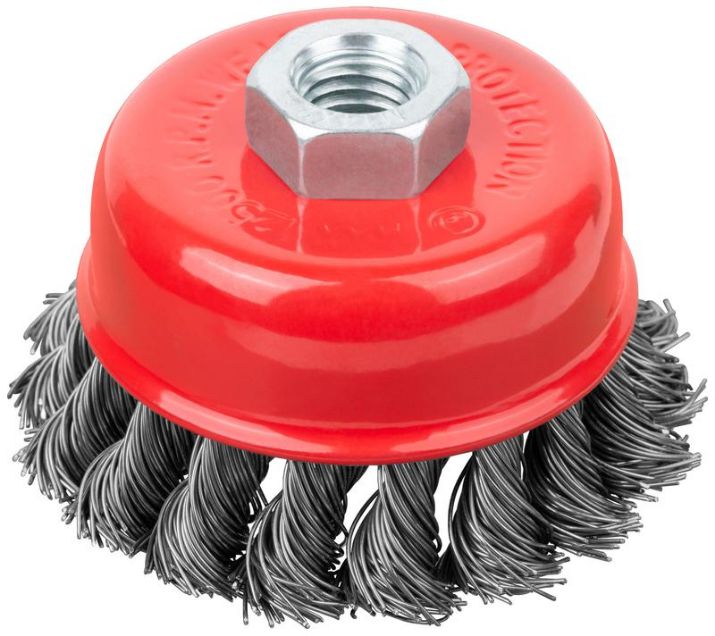 Изображение Корщетка-чашка гайка М14 стальная витая проволока 75мм FIT 39467