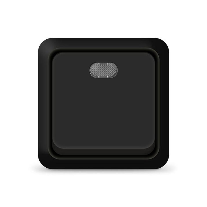 Изображение Выключатель 1-кл. ОП Олимп 10А IP20 с подсветкой черн. Universal 2212