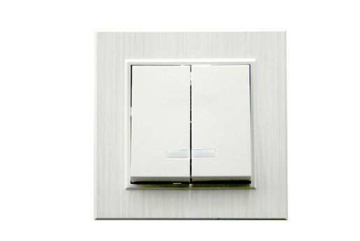 Изображение Выключатель 2-клав. с подсветкой Karea LINE STAR жемчуж. Makel 86100023