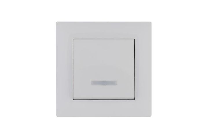 Изображение Выключатель 1-клав. с подсветкой Karea RIZZ бел. Makel 88001021