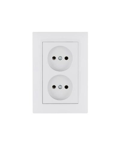 Изображение Розетка 2-я Karea RIZZ без заземл. бел. Makel 88001017