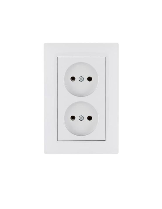 Изображение Розетка 2-я Karea RIZZ без заземл. бел. Makel 88001017