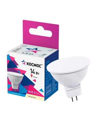 Изображение Лампа светодиодная JCDR 14Вт GU5.3 3000К 174-265В КОСМОС LkecLED14wJCDRC30