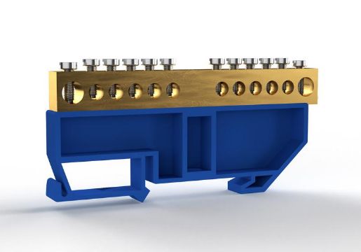 Изображение Шина нулевая на DIN-изоляторе 8х12мм 12 отвер. латунь TOKOV ELECTRIC TKE-BCB-812-12-DIN/N