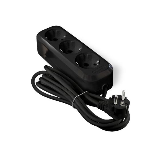 Изображение Удлинитель 3х2м с заземл. 16А IP20 Е-303 ПВС 3х1 АБС-пластик черн. UNIVersal 2180