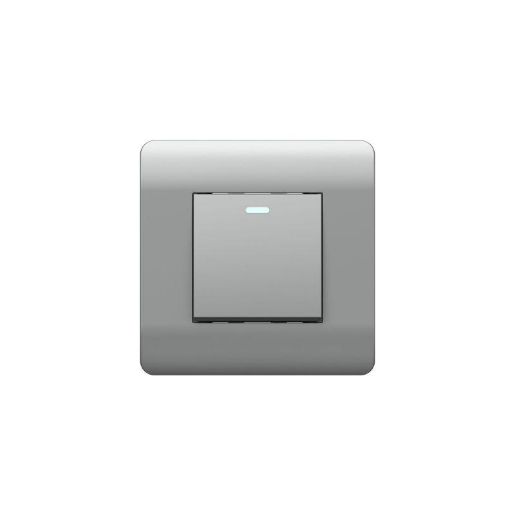 Изображение Переключатель 1-кл. NEW3-E 10А с подсветкой серебр. CHINT 431395