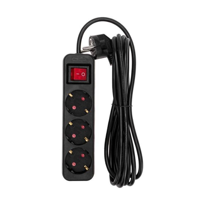 Изображение Удлинитель 3х3м с заземл. STANDARD 3х1кв.мм с выкл. черн. Rexant 13-4019