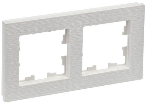 Изображение Рамка 2-м BRITE РУ-2-Бр бел. рифленый IEK BR-M22-51-K01