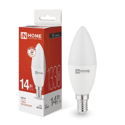 Изображение Лампа светодиодная LED-СВЕЧА-VC 14Вт E14 4000К 1330лм IN HOME 4690612047768