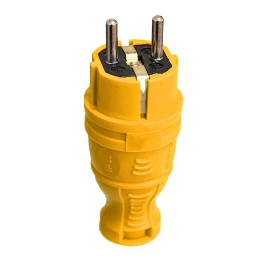 Изображение Вилка прямая с заземл. IP44 каучук желт. TOKOV TKE-C07-KV-Z