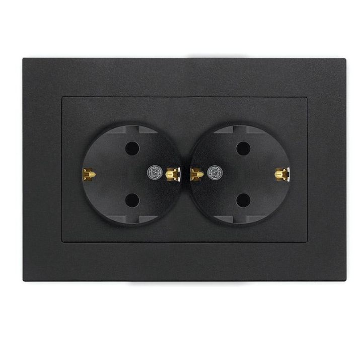 Изображение Розетка 2-м СП Афина 16А IP20 с заземл. в сборе графит Universal A0128-Gr