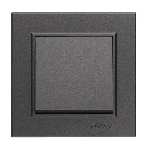 Изображение Выключатель 1-кл. СП Karea 10А IP20 дым. металлик Makel 56050001