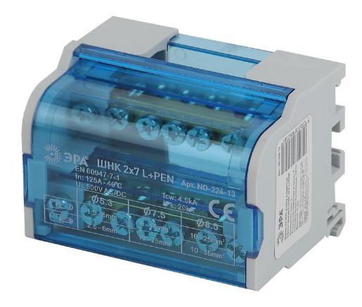 Изображение Шины на DIN-рейку в корпусе (кросс-модуль) ШНК 2х7 L+PEN NO-224-13 ЭРА Б0043931