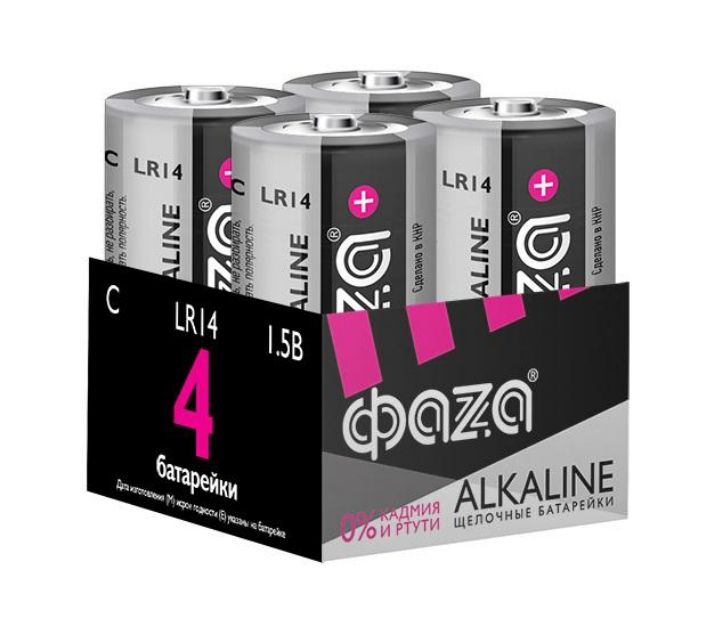 Изображение Элемент питания алкалиновый C/LR14 1.5В Alkaline Pack-4 (уп.4шт) ФАZА 5033160