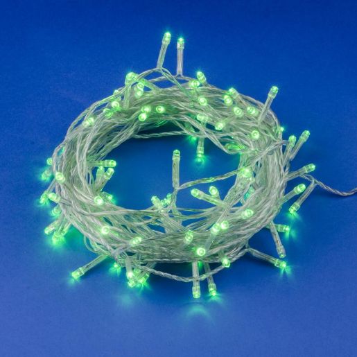 Изображение Гирлянда LED ULD-S1000-100/DTA GREEN IP20 10м 100 диодов зел. свет провод прозр. Uniel UL-00007198