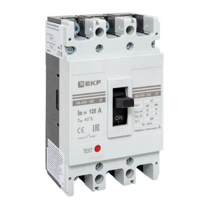 Изображение Выключатель автоматический 3п 100/125А 35кА ВА-99М PROxima EKF mccb99-100-125m
