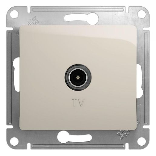 Изображение Розетка телевизионная оконечная TV 1-м СП Glossa 1дБ механизм молочн. SE GSL000991