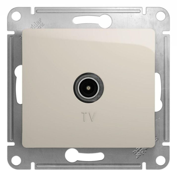 Изображение Розетка телевизионная оконечная TV 1-м СП Glossa 1дБ механизм молочн. SE GSL000991