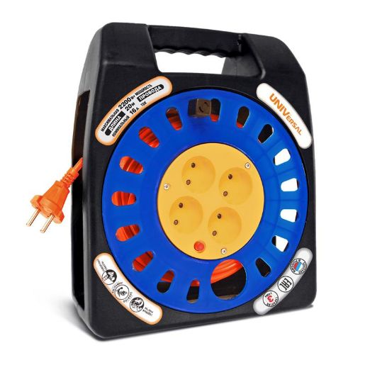 Изображение Удлинитель в закрыт. корпусе 4х20м 10А IP20 У16-012 ПВС 2х1 термозащита защ. шторки UNIVersal 9644185