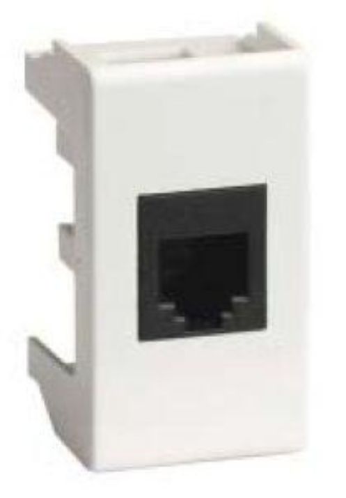 Изображение Розетка компьютерная 1-м 1мод. Viva RJ45 кат.5E экранир. бел. DKC 45048