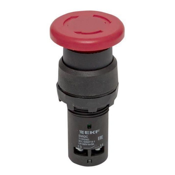 Изображение Кнопка SW2C-11MZ повор. гриб кр. NO+NC EKF sw2c-mz-r