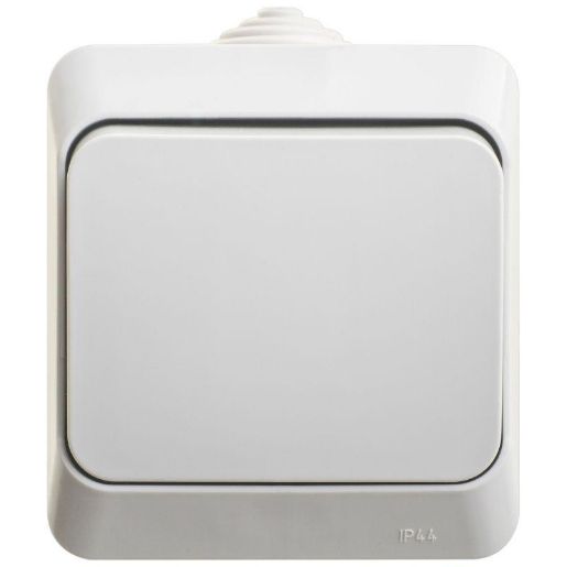 Изображение Переключатель проходной 1-кл. ОП Этюд 10А IP44 10AX сер. SE BA10-046C