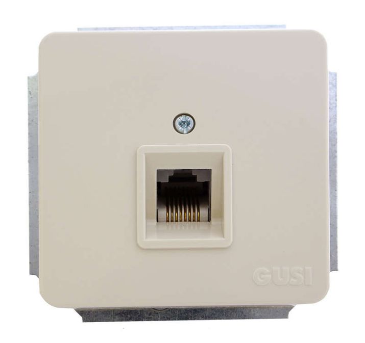 Изображение Розетка компьютерная 1-м Extra RJ45 механизм беж. GUSI С1К1-003