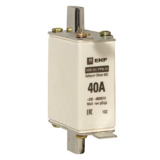 Изображение Вставка плавкая ППН-33 100/40А габарит 00C PROxima EKF fus-33/100/40