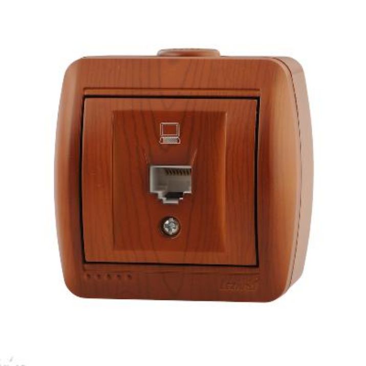 Изображение Розетка компьютерная 1-м ОП Nata RJ45 сосна LEZARD 710-0800-139