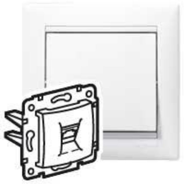 Изображение Розетка телефонная 1-м СП Valena RJ11 механизм бел. (DIY-упак.) Leg 694274