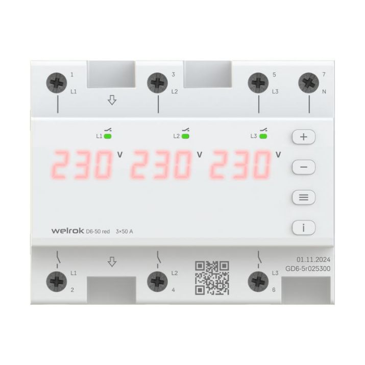 Изображение Реле напряжения D6-50 red Welrok 4660251140403