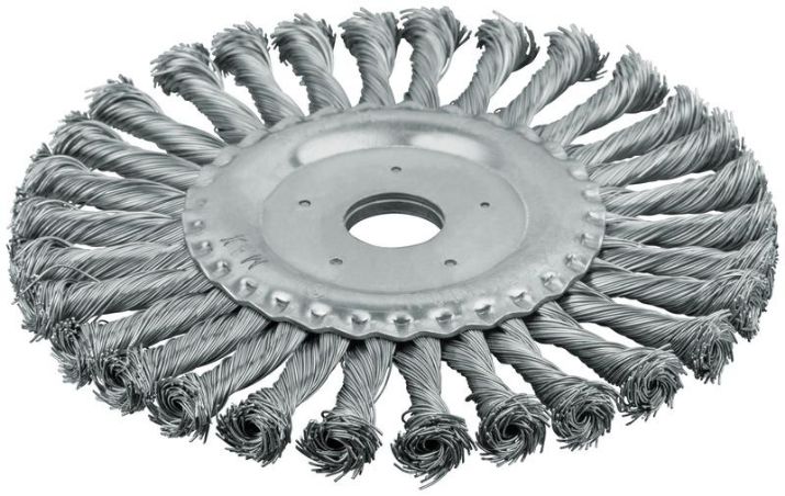 Изображение Корщетка-колесо посадочный d22.2мм стальная витая проволока 180мм FIT 39108