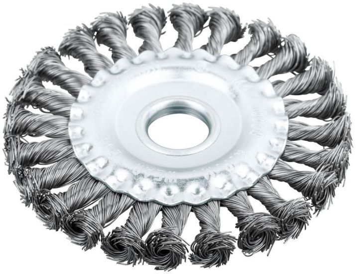 Изображение Корщетка-колесо посадочный d22.2мм стальная витая проволока 125мм FIT 39103