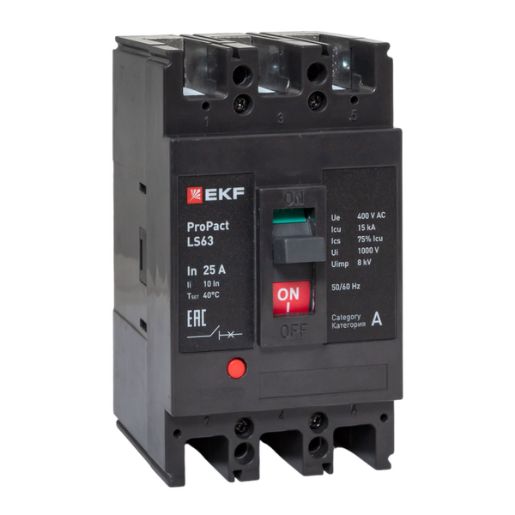 Изображение Выключатель автоматический 3п 25А 15кА LS63 ProPact EKF mccb-63-15-3-25-ls