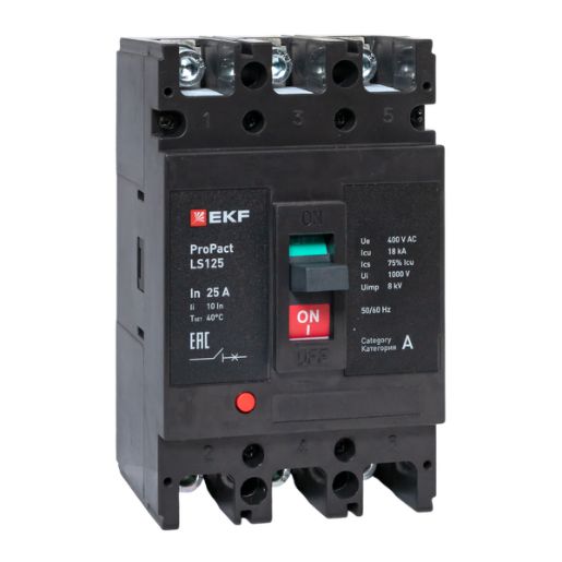 Изображение Выключатель автоматический 3п 25А 18кА LS125 ProPact EKF mccb-125-18-3-25-ls