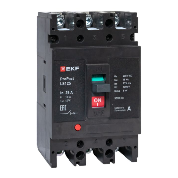 Изображение Выключатель автоматический 3п 25А 18кА LS125 ProPact EKF mccb-125-18-3-25-ls