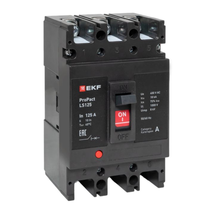 Изображение Выключатель автоматический 3п 160А 18кА LS125 ProPact EKF mccb-125-18-3-160-ls